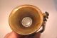 Antique Vtg French Child ' S Toy Solid Brass Trumpet 3 - Valve Nickel - Tin Horn Mini Brass photo 5