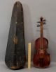 Antique Mid - 19thc Handmade Folk Art Violin & Bow,  Inlaid Stars,  Unrestored,  Nr String photo 1