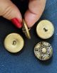 Vintage Anntique 4 Buttons Brass Metal Lacy Gold Flower Victorian Gold Tone 1 