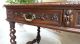 Large Antique French Carved Oak Barley Twist Writing Desk Table Renaissance 1800-1899 photo 4