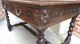 Large Antique French Carved Oak Barley Twist Writing Desk Table Renaissance 1800-1899 photo 6
