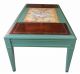 Vintage Mahogany Coffee Table With Leather Inlays Shabby Chic Post-1950 photo 5