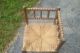 Antique Vintage French Dark Twisted Wood Corner Chair Rush Seat 1900-1950 photo 1