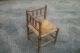 Antique Vintage French Dark Twisted Wood Corner Chair Rush Seat 1900-1950 photo 2