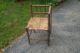 Antique Vintage French Dark Twisted Wood Corner Chair Rush Seat 1900-1950 photo 5