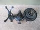 Antique Scale Primitive Cast Iron Brass Tray & Bar Orig Paint 5 Matching Weights Scales photo 2