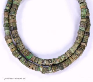 Ancient Pre Columbian Tairona Green Stone Jadeite Beads Necklace Artifact photo