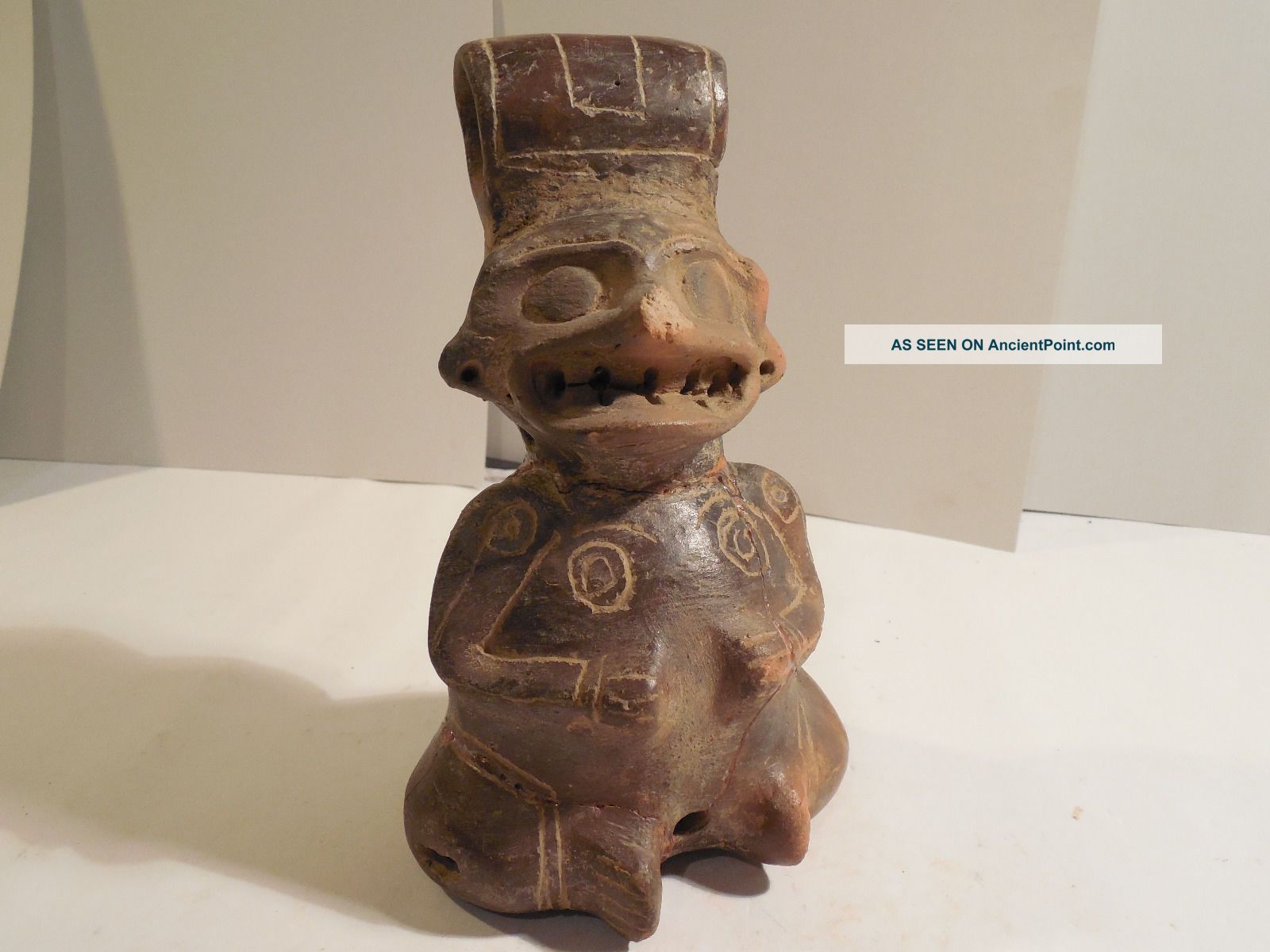 Costa Rica Diquis Figure Pre - Columbian Pottery Archaic Ancient Artifact Mayan Nr The Americas photo