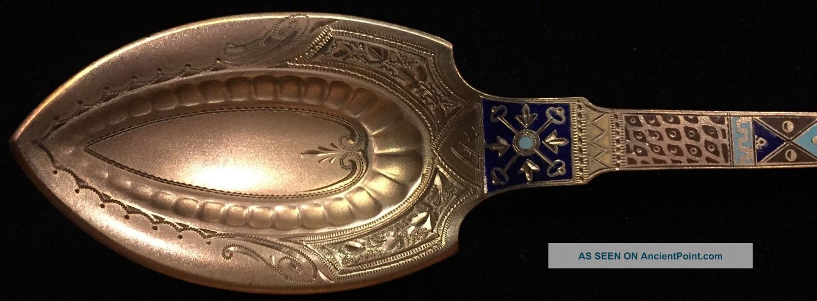 Sterling Silver Flatware - Gorham 365 Enamel Spoon Very Rare Scratched Flatware & Silverware photo