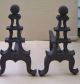 Antique 19th C Wrought Iron Tree Form Fireplace Andirons Fire Dogs Hearth Ware photo 1