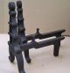 Antique 19th C Wrought Iron Tree Form Fireplace Andirons Fire Dogs Hearth Ware photo 2