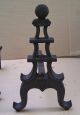 Antique 19th C Wrought Iron Tree Form Fireplace Andirons Fire Dogs Hearth Ware photo 3