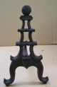 Antique 19th C Wrought Iron Tree Form Fireplace Andirons Fire Dogs Hearth Ware photo 5