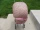 Antique Wicker Baby Doll Buggy Pink - Wood,  Metal,  & Wicker - South Bend Toys Baby Carriages & Buggies photo 5