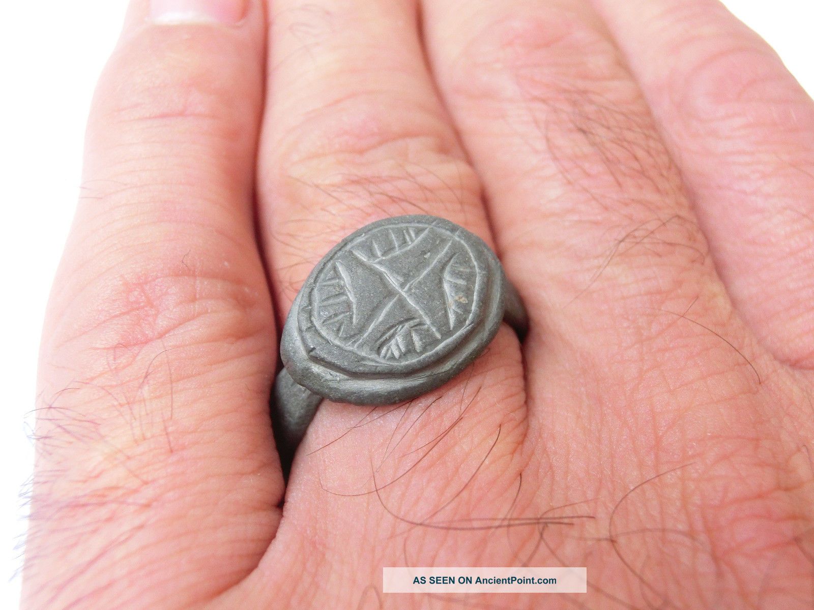 Ancient Roman Empire Legionary Shield Ring Marked - X / 10th Roman Legion Roman photo
