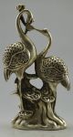 Collectible Decorated Old Handwork Tibet Silver Pair Crane On Mountain Statue Other Chinese Antiques photo 2