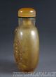 Fine Old Chinese Crystal Carved Snuff Bottle Rooster Singing For A Bright Day Snuff Bottles photo 2