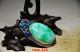 Chinese Old Collectible Handwork Green Jade Cloisonne Flower Wonderful Pendant Necklaces & Pendants photo 1