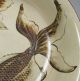 E168: Rare Japanese Old Seto Pottery Ware Bowl With Tasty Goldfish Painting. Plates photo 3