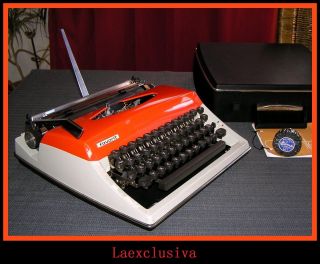Adler - Contessa - Two Tone - Typewriter ; Pop Art Orange Cool Design. photo