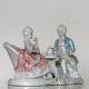 Dresden Style Porcelain Figurine Couple At Table Collectors Item Vintage Figurines photo 11
