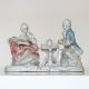 Dresden Style Porcelain Figurine Couple At Table Collectors Item Vintage Figurines photo 2
