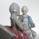 Dresden Style Porcelain Figurine Couple At Table Collectors Item Vintage Figurines photo 3