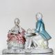 Dresden Style Porcelain Figurine Couple At Table Collectors Item Vintage Figurines photo 8
