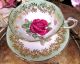 Paragon Tea Cup And Saucer Large Center Rose Lime Green Band Pattern Teacup Cups & Saucers photo 4