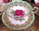 Paragon Tea Cup And Saucer Large Center Rose Lime Green Band Pattern Teacup Cups & Saucers photo 6