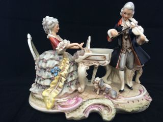 Antique Porcelain.  Dresden Musicians.  With Mark And Number. photo