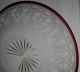 Estate - Antique Frosted Glass Bowl Cut To Clear With Cranberry Flash Ribbed Rim Bowls photo 3