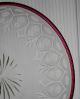 Estate - Antique Frosted Glass Bowl Cut To Clear With Cranberry Flash Ribbed Rim Bowls photo 6