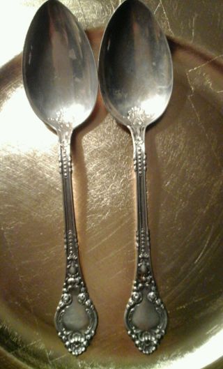 Antique Sterling Silver Serving Spoons,  2 photo