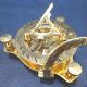 Brass Sundial Compass W/ Leather Case Pirate Nautical Antique Sun Dial Compass Telescopes photo 3