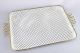 A Vintage 1950 ' S White Perforated Metal Tray.  Brassed Metal.  Mategot Style. Mid-Century Modernism photo 2