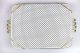 A Vintage 1950 ' S White Perforated Metal Tray.  Brassed Metal.  Mategot Style. Mid-Century Modernism photo 7