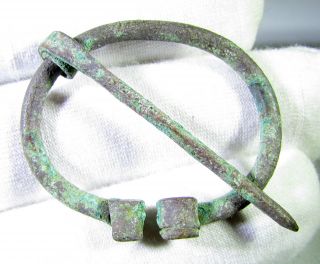 Rare Viking Bronze Omega Twisted Brooch - Artifact In - Mn78 photo