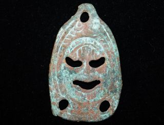 Incredible Pre - Columbian Copper Mayan Pendant photo