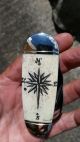 Double Sided Hand Etched Nautical Scrimshaw Art By Shar,  2 Blade Folding Knife Scrimshaws photo 3