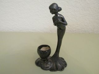 Wmf Art Nouveau Deco Lady Silver Plate Or Pewter Candle Holder - 73 Wmf B 7/0 photo