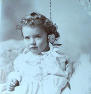 Antique Adorable Ivy Exceptional Clarity Pocket Watch Cabinet Photo Id ' D photo