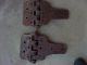 Very Old Large And Heavy Iron Door Hinges Primitives photo 2