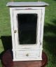 Vintage French Provincial White Wood Medicine Cabinet Apothecary Beveled Glass 1900-1950 photo 2