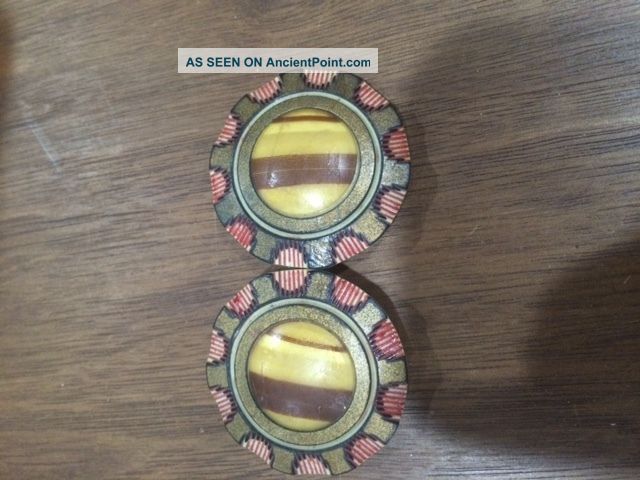 Antique Adorable Button Clasps - - Year 1922 Written On Back Buttons photo