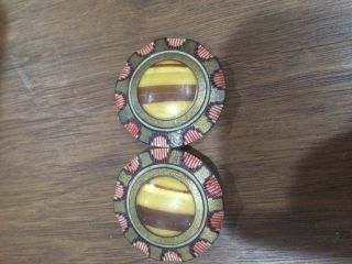 Antique Adorable Button Clasps - - Year 1922 Written On Back photo
