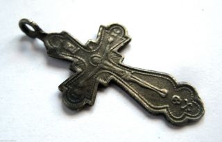 Circa.  1600 - 1700 A.  D British Found Post Tudor Period Silver Cross Pendant photo