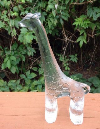 Kosta Boda Glass Giraffe Figure Paperweight Modern Sweden Zoo Series Vallien 9 
