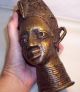 Vintage/antique Benin Bronze Queens Head Figure African Nigerian Tribal Nigeria Other African Antiques photo 4