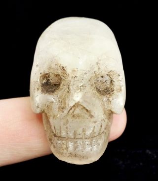 Crystal Skull Effigy - Mesoamerican Statue - Antique Pre Columbian Artifact - Crystal photo